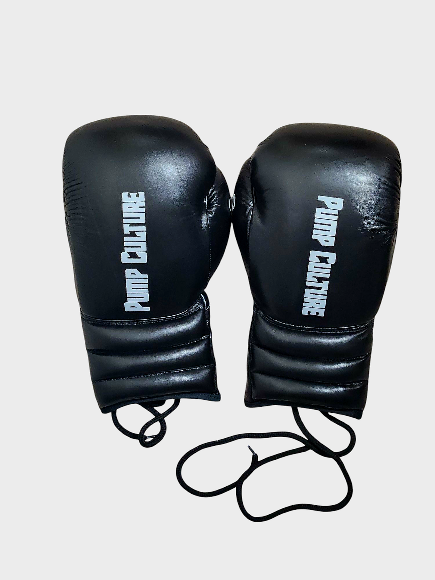 Pump Culture Black Lace Up Boxing Gloves for Men and Women