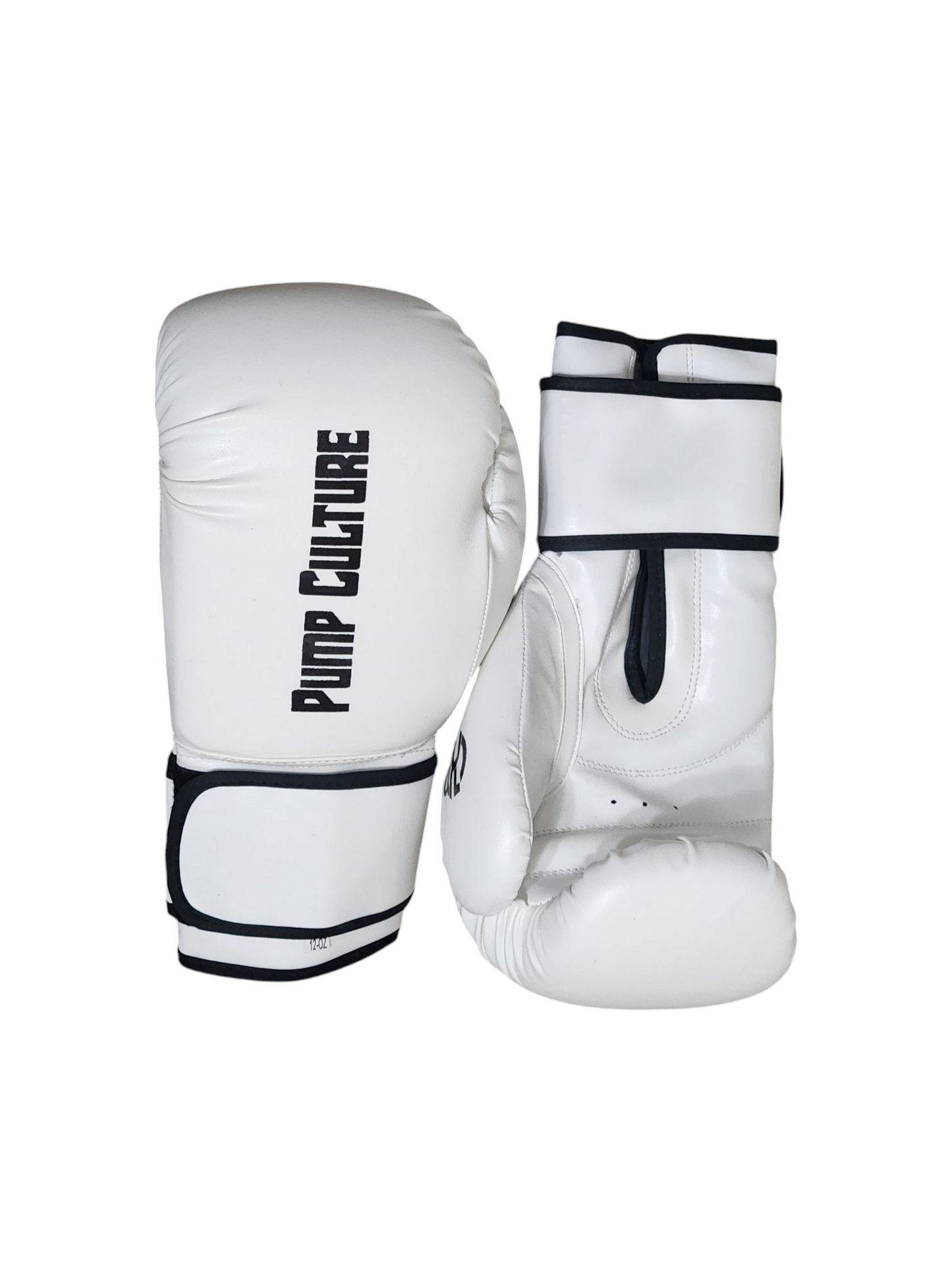 Pump Culture White with Black Trimming, Leather Boxing Gloves for Men and Women