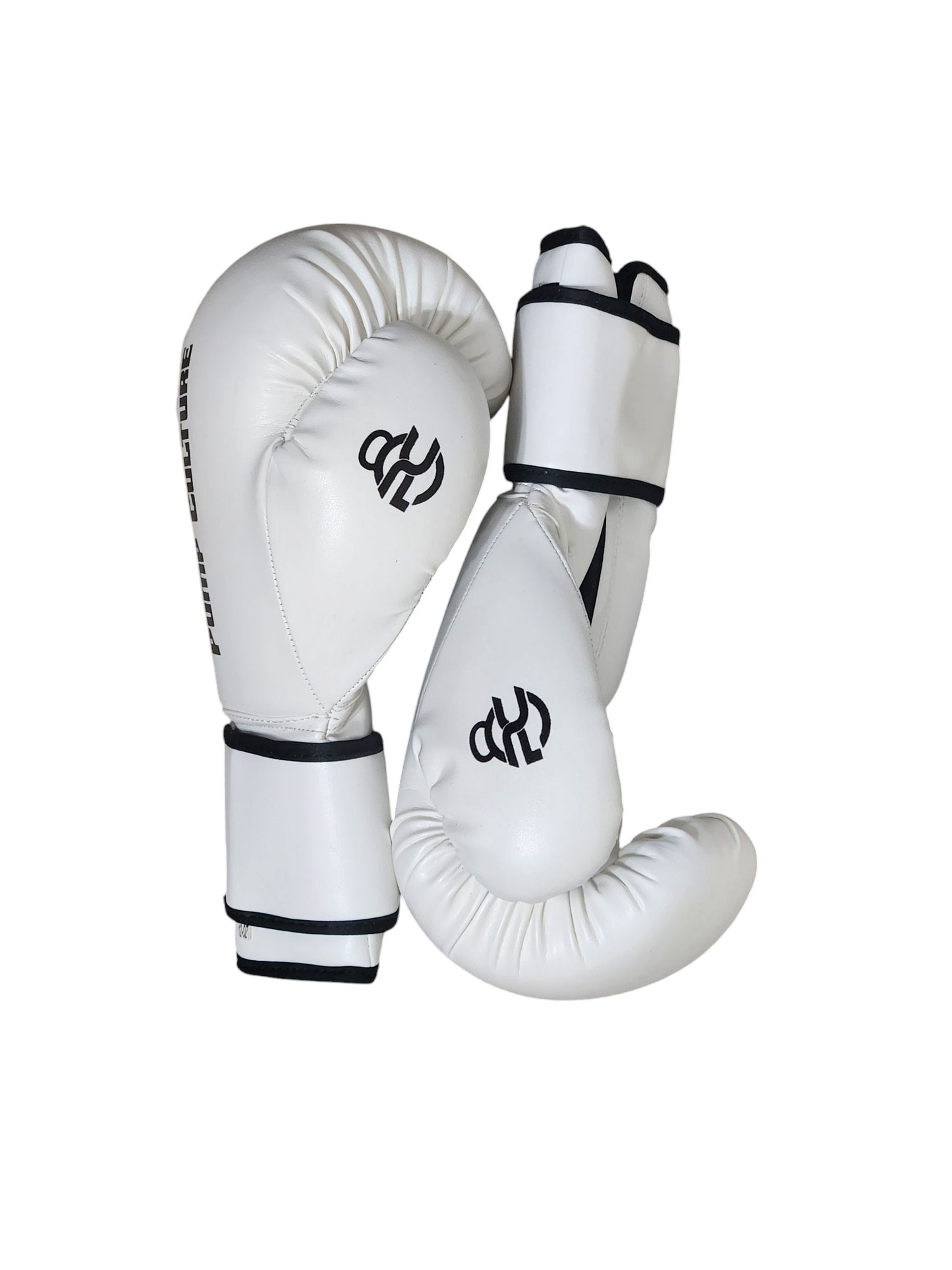Pump Culture White with Black Trimming, Leather Boxing Gloves for Men and Women