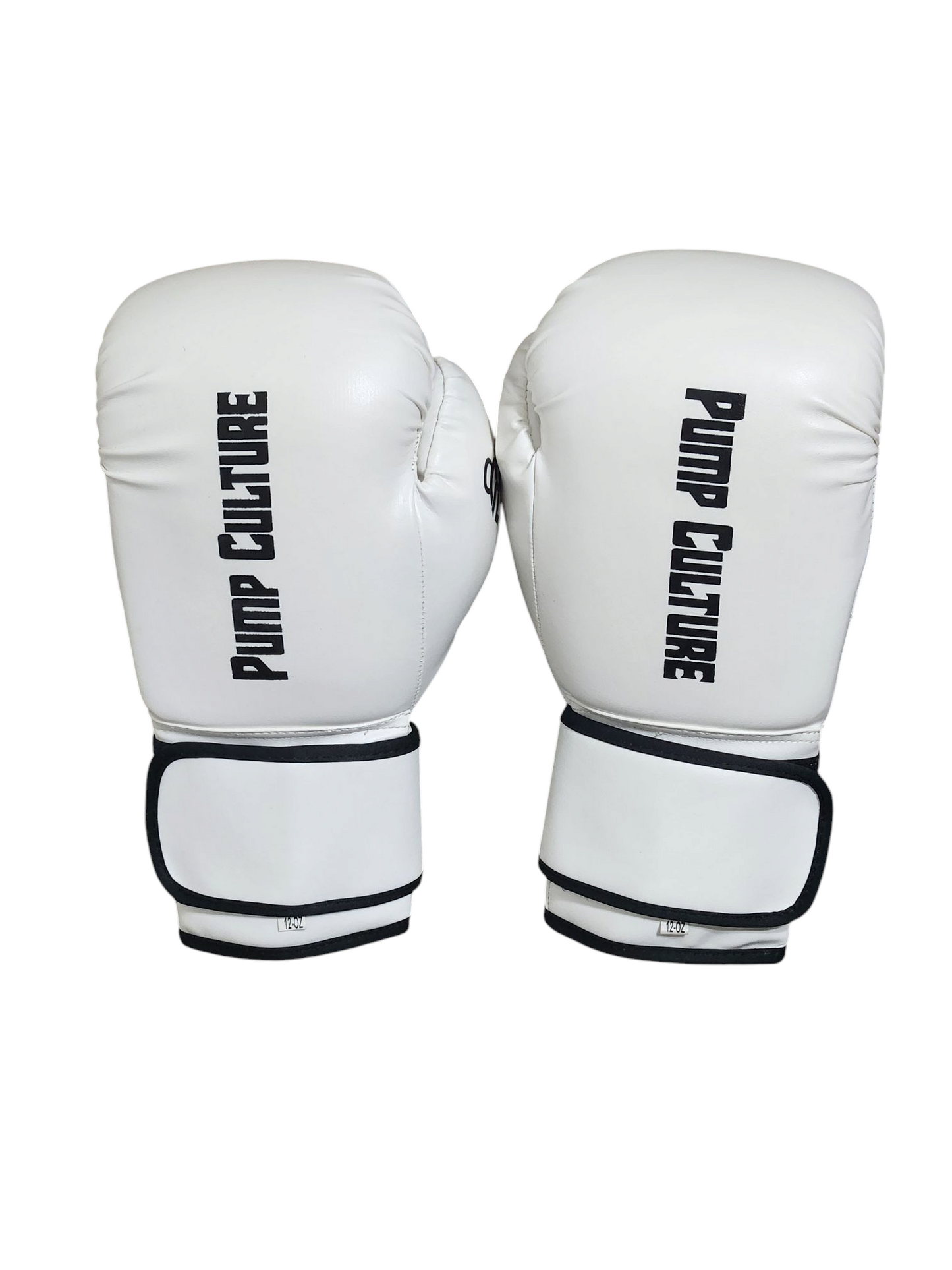 Pump Culture White with Black Trimming, Leather Boxing Gloves for Men and Women