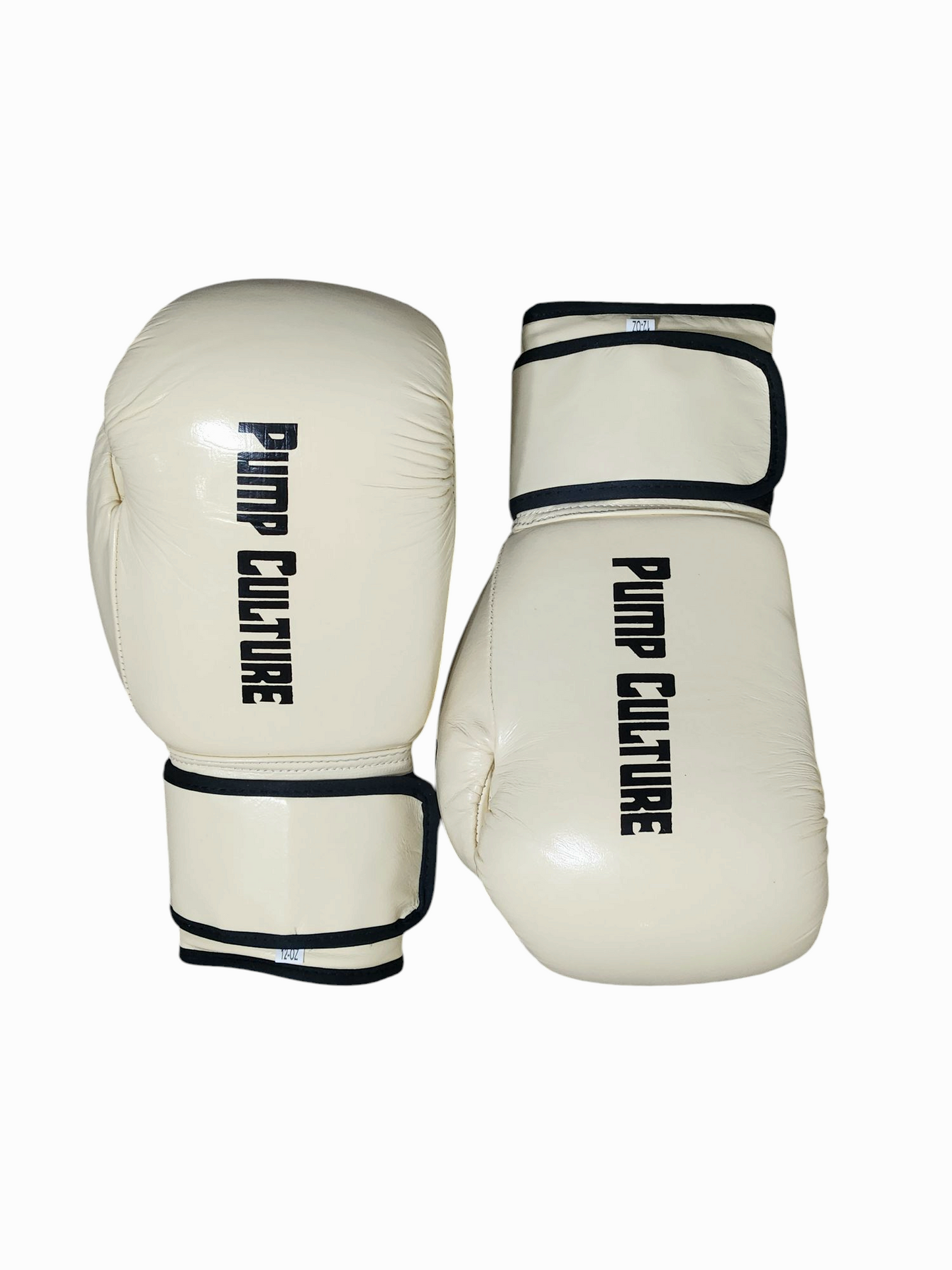 Pump Culture Cream with Black Trims Premium Leather Boxing Gloves for Men and Women