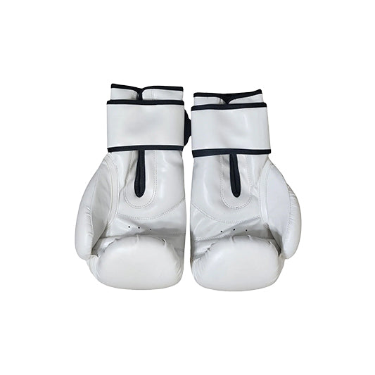 Pump Culture White with Black Trimming, Leather Boxing Gloves for Men and Women