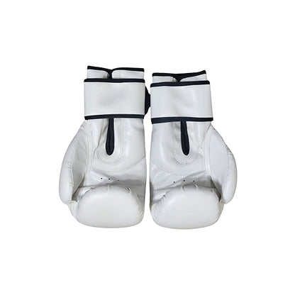 Pump Culture White with Black Trimming, Leather Boxing Gloves for Men and Women