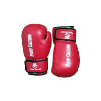 Pump Culture Red with Black Trims Premium Leather Boxing Gloves for Men and Women