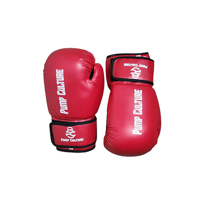 Pump Culture Red with Black Trims Premium Leather Boxing Gloves for Men and Women