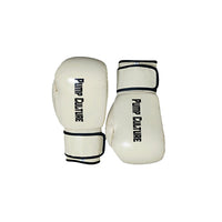 Pump Culture Cream with Black Trims Premium Leather Boxing Gloves for Men and Women