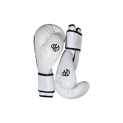 Pump Culture White with Black Trimming, Leather Boxing Gloves for Men and Women