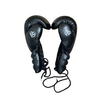 Pump Culture Black Lace Up Boxing Gloves for Men and Women