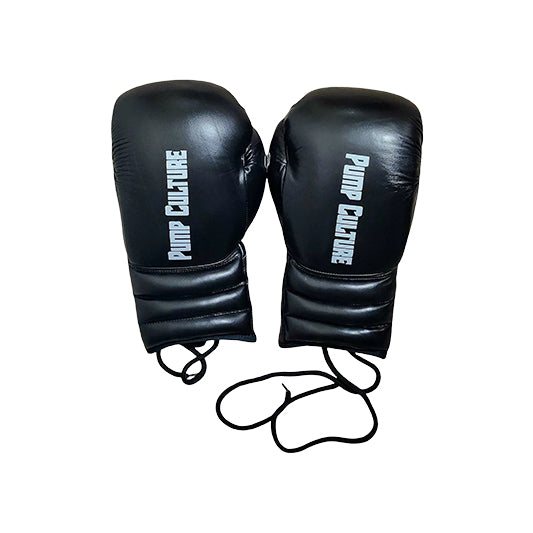Pump Culture Black Lace Up Boxing Gloves for Men and Women
