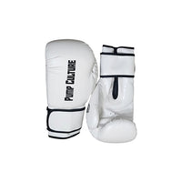 Pump Culture White with Black Trimming, Leather Boxing Gloves for Men and Women